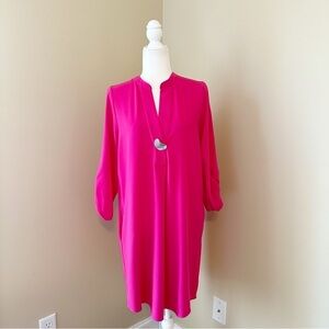 Renuar Tunic Top or Dress Pink 3/4 Sleeves - Medium